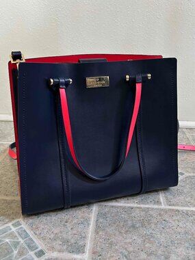 Kate Spade Navy/Red Satchel Purse NWOT